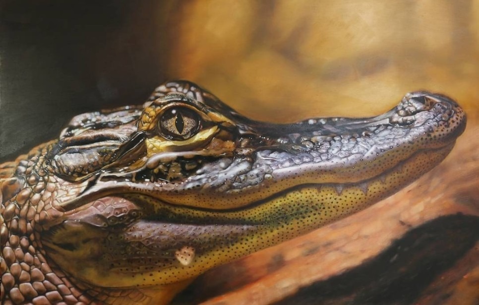 악어 · oil on canvas · 116.8 x 72.7 cm · 2016 · 장윤지 · (이미지출처 = 갤러리 봄) · (source = Gallerybom)