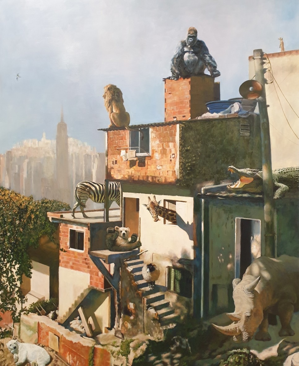 post pandemic · oil on canvas · 162.2x130.3cm · 2021 · 김중환 · (이미지출처 = 갤러리 봄) · (source = Gallerybom)