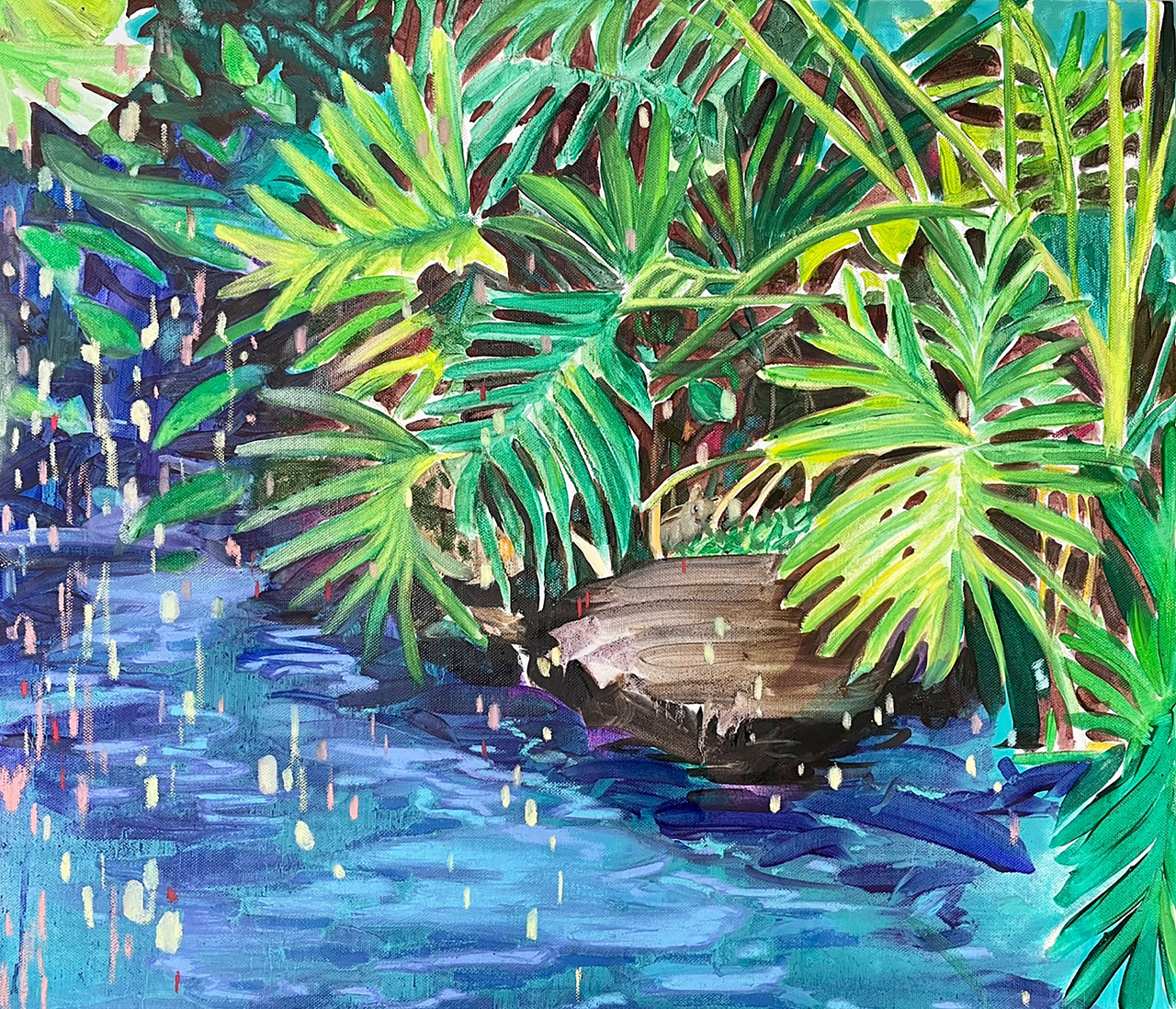 Refreshing · Acrylic and oil on canvas · 53.0x45.5cm · 2022 · 김현경 · (이미지 출처 = 하랑갤러리) · (Source = Harang Gallery)