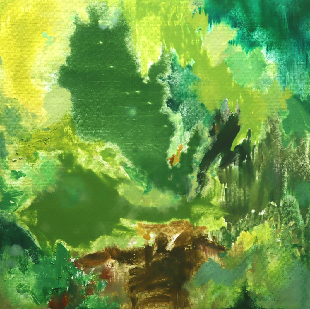 Greeny · Oil on canvas · 50.0x50.0cm · 2022 · 육예림 · (이미지 출처 = 하랑갤러리) · (Source = Harang Gallery)