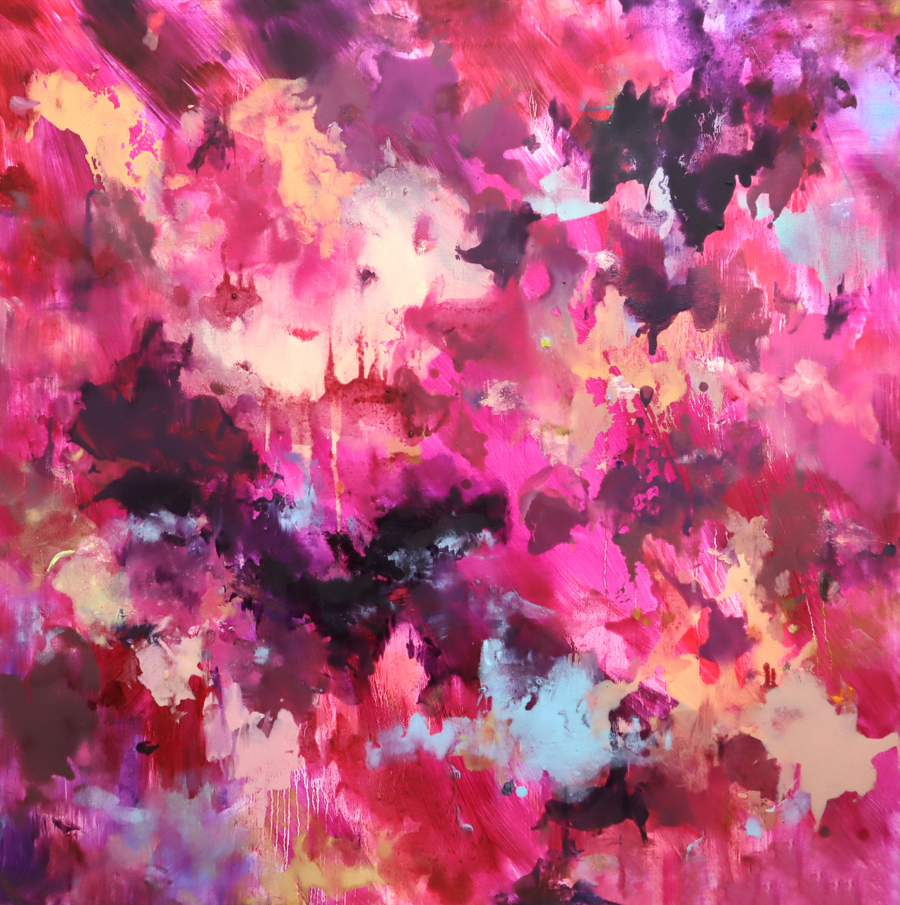 Plums · Oil on canva · 97.0x97.0cm · 2022 · 육예림 · (이미지 출처 = 하랑갤러리) · (Source = Harang Gallery)