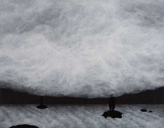 섬 · 장지에 혼합매체 · 91X116.8cm · 2022 · 장주연 · Jang Juyeon · (이미지 출처 = 갤러리도스) · (Source = Gallery Dos)