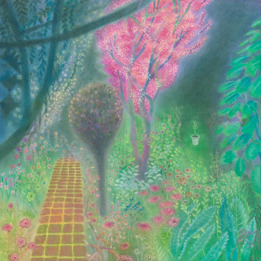 Something from sleep Garden 3 · 장지에 채색 · 55x55cm · 2022 · Something from sleep Garden 3 · 권혜승 · Kwon Hyeseung · (이미지출처 = 페페로미) · (Source = peperomi)