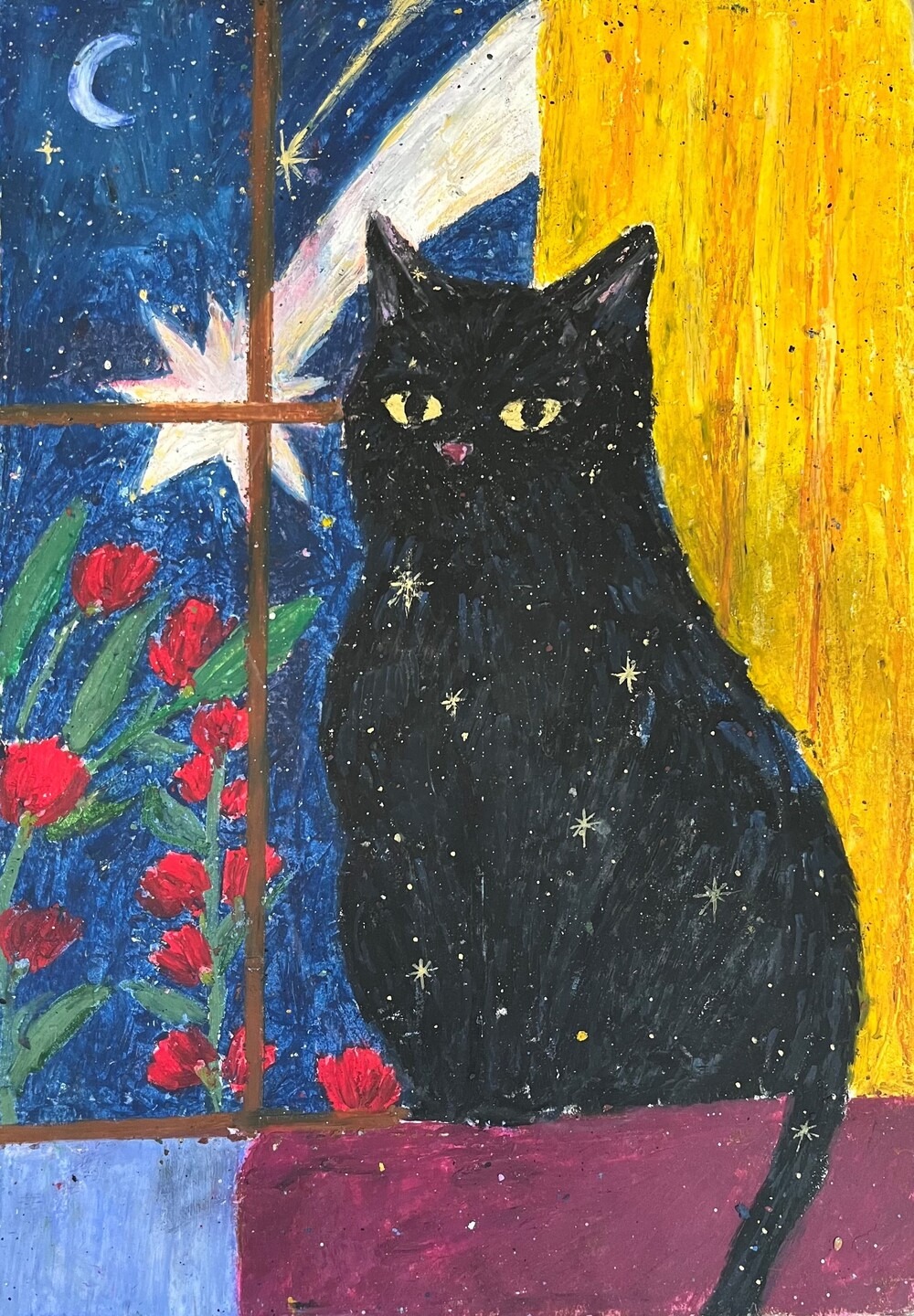 어두울 때만 보이는 것들 · 크레파스 · 23.5*34cm · 2023 · 파시호시 · Facyhosi · (이미지 출처 = 클램프 갤러리) · (Source = klampgallery)