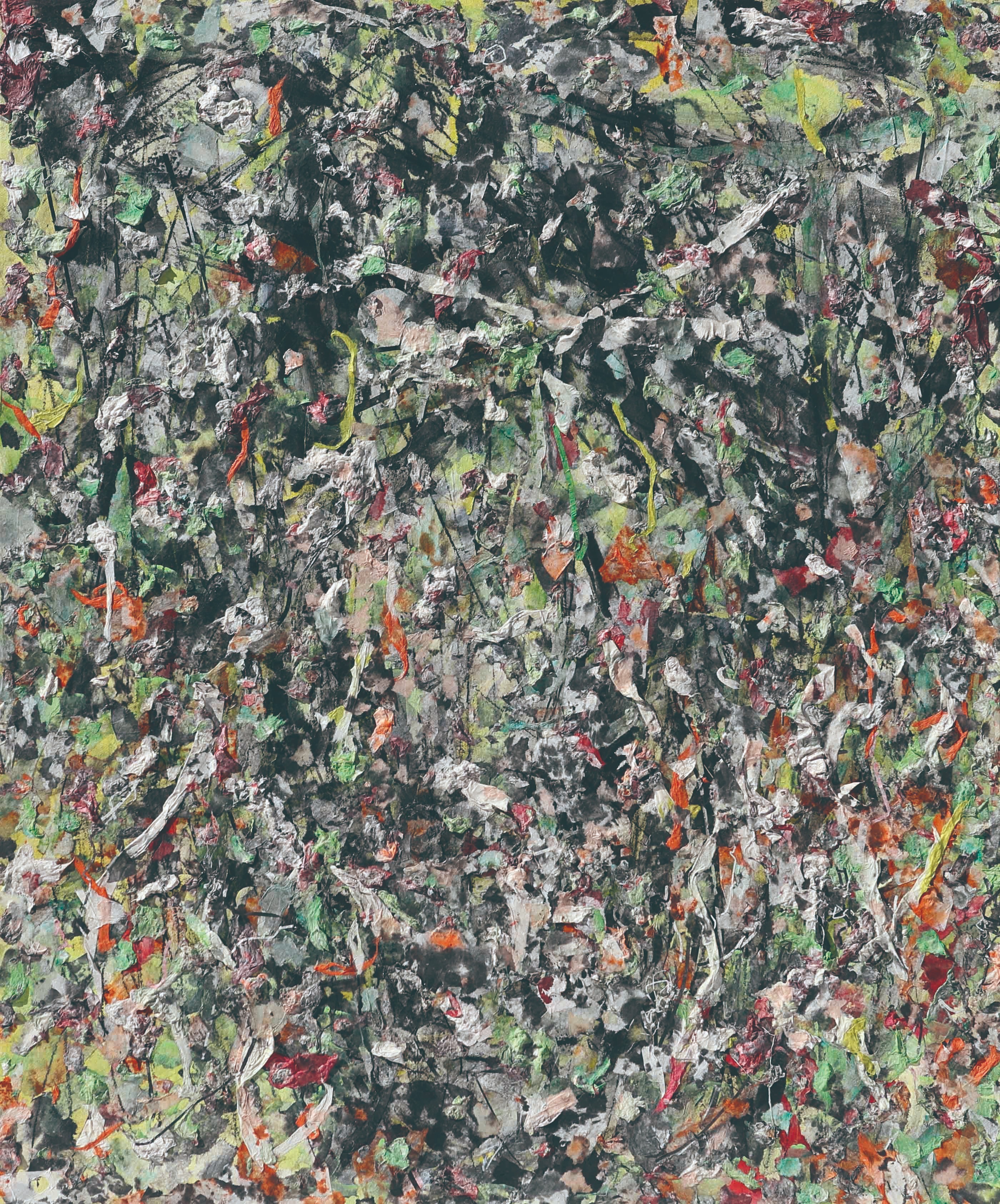 비가 · 캔버스에 한지콜라주, 수성안료 · 72x60cm · 2023 · 김명진 · Kim Myungjin · (이미지 제공 = 이상원미술관) · (Source = Lee Sangwon museum)