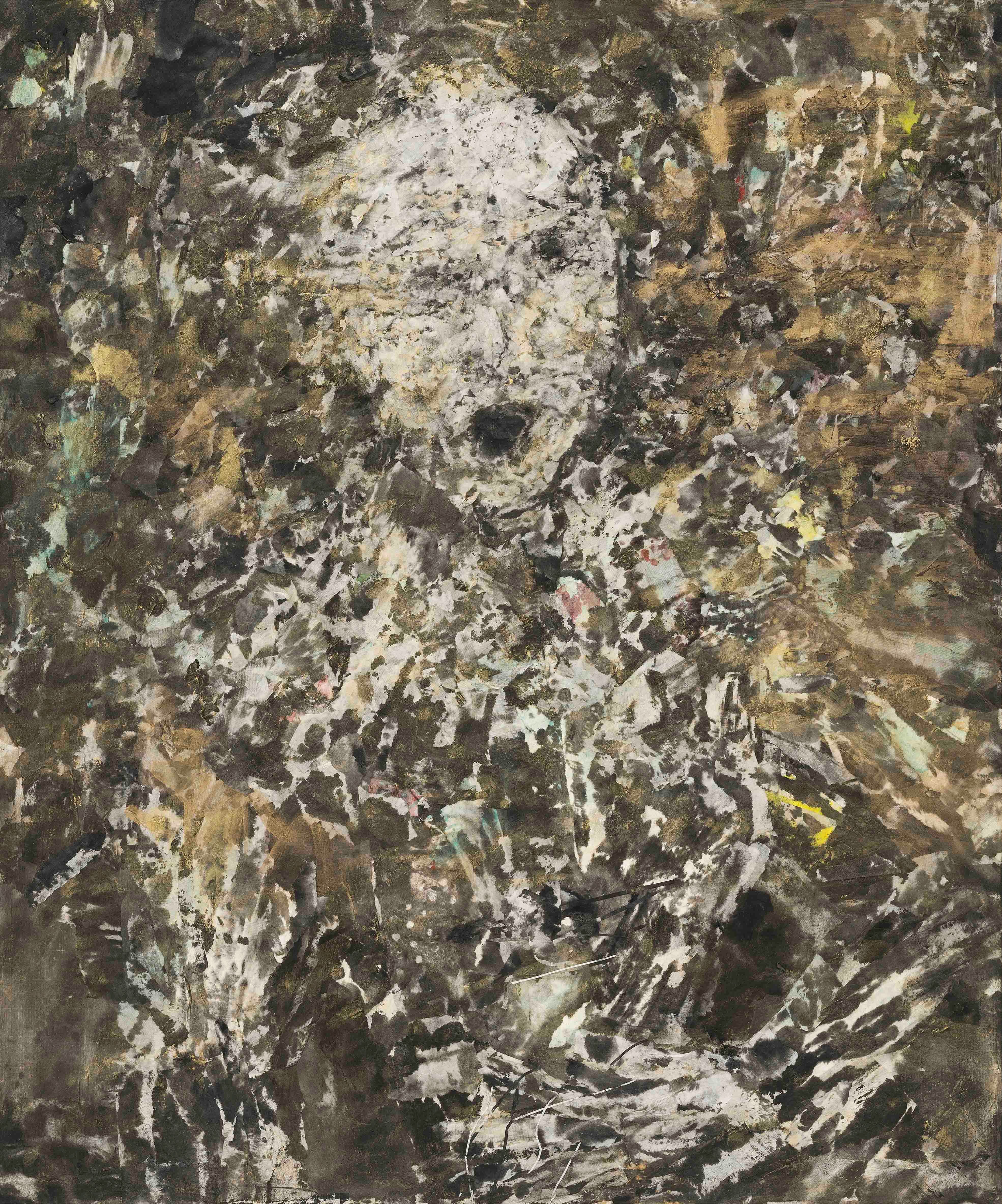 기뻐하라 · 캔버스에 한지콜라주, 먹, 안료 · 72.5x60.5cm · 2021 · 김명진 · Kim Myungjin · (이미지 제공 = 이상원미술관) · (Source = Lee Sangwon museum)