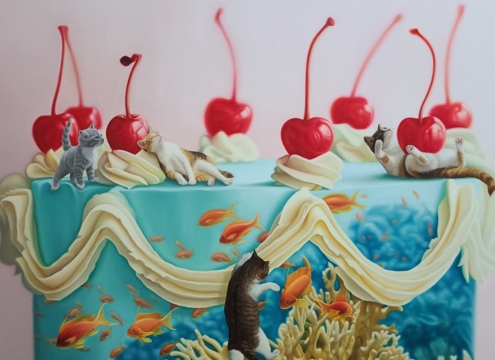 Sweet Shelter · Oil on canvas · 90.9  x 72.7cm · 2022 · Sweet Shelter · Oil on canvas · 이지희 · Lee Ji Hee · (출처 = 비비안초이 갤러리) · (Source = Vivianchoi Gallery)