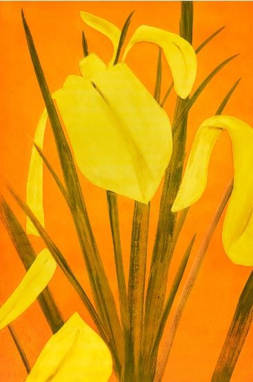YELLOW FLAGS 4 · Photo etching, photo-gravure, and aquatint in five colors on Somerset Satin White 500 gsm fine art paper · 116.8×78.7cm (Ed.50) · 2020 · YELLOW FLAGS 4 · Photo etching, photo-gravure, and aquatint in five colors on Somerset Satin White 500 gsm fine art paper · 알렉스 카츠 · Alex katz · (이미지 출처 = 비트리 갤러리) · (Source = b-tree gallery)