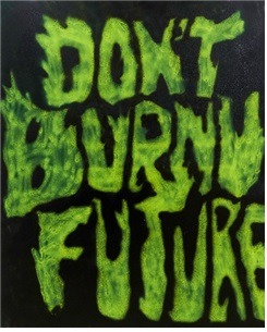 DON’T BURN OUR FUTURE Done, DON’T BURN ‘U’ FUTURE · Spray on canvas · 162.2x130.3cm · 2022 · DON’T BURN OUR FUTURE Done, DON’T BURN ‘U’ FUTURE · Spray on canvas · 문우림 · Moon Woorim · ©Doubleheight gallery and the Artist. All rights reserved · ©Doubleheight gallery and the Artist. All rights reserved