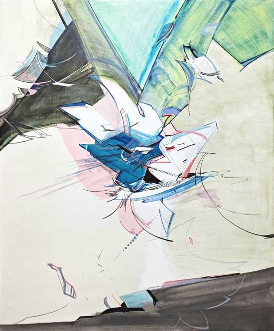 기계화된 꽃 · 캔버스에 아크릴 · 90.9x72.7cm · 2022 · 신선영 · Shin Sunyoung · (이미지 출처 = 갤러리도스) · (Source = Gallery Dos)