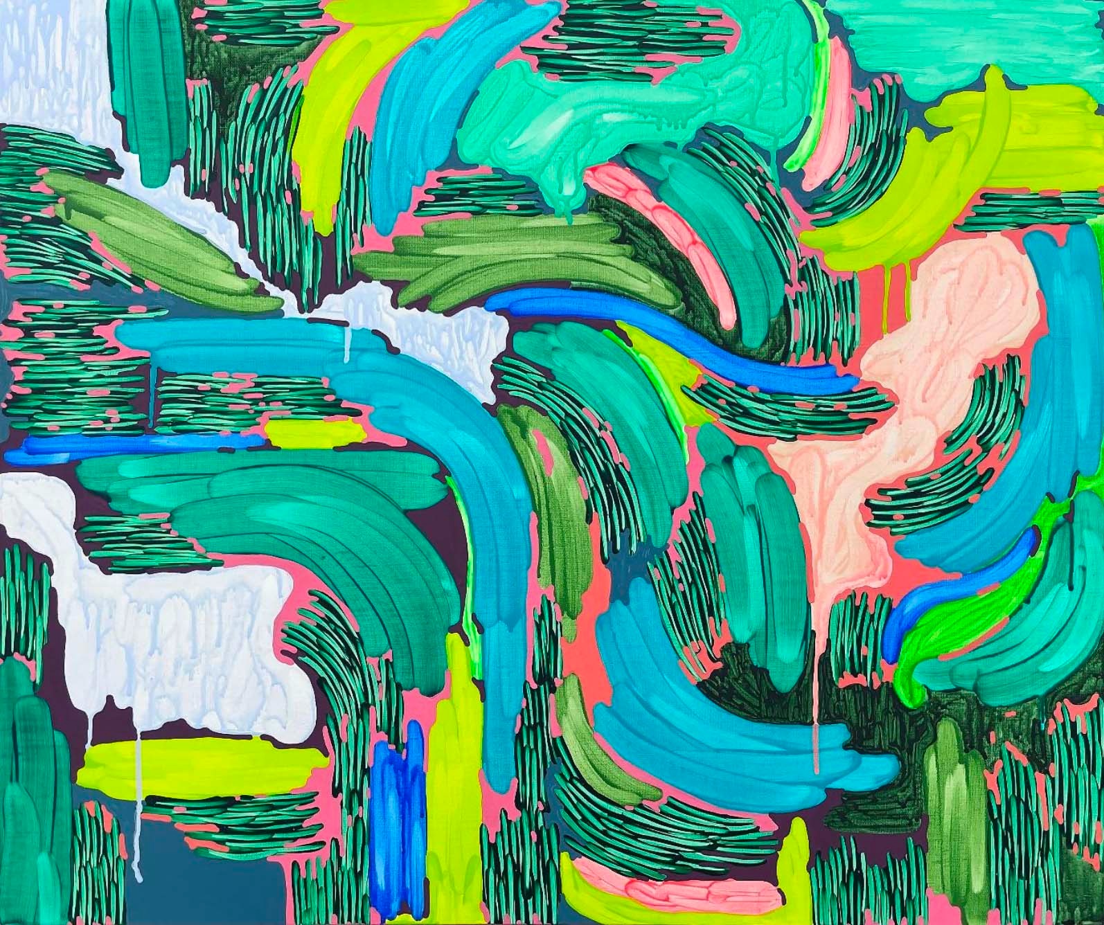 Discover-garden space #48 · Acrylic on canvas · 60.6x72.7cm · 2023 · Discover-garden space #48 · Acrylic on canvas · 정민희 · Jung Minhee · (이미지 제공 = 비비안초이 갤러리) · (Source = Vivianchoi Gallery)