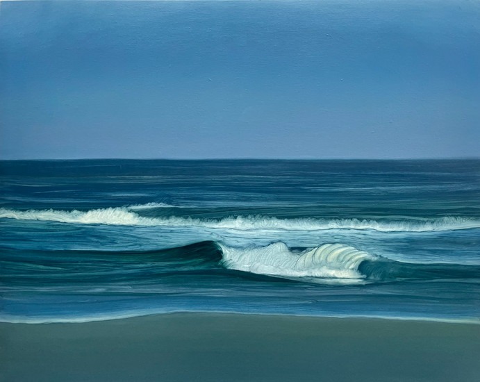 파란바다 · 광목에 유채 · 70x90cm · 2022 · 김연수 · Kim Yeonsu · (이미지 출처 = 충무로갤러리) · (Source = chungmuro gallery)