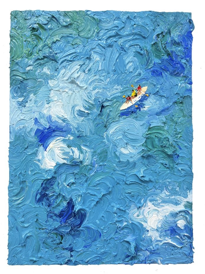 Floating People · oil on canvas · 34×25cm · 2022 · Floating People · oil on canvas · 이상원 · Lee Sangwon · (이미지 제공 = 비트리 갤러리) · (Source = b-tree gallery)
