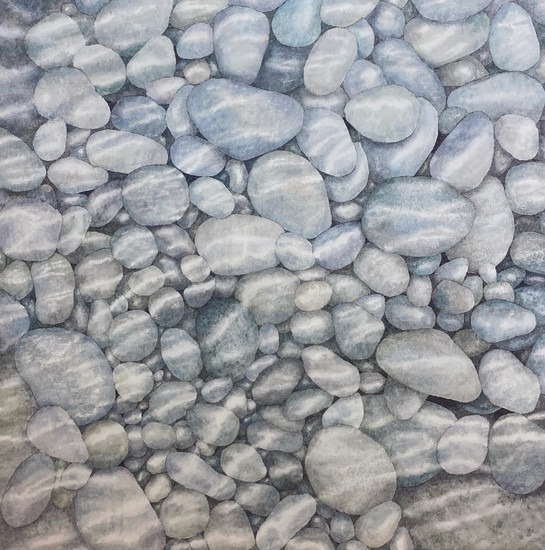 물빛 · 한지에 채색 · 112x112cm · 2023 · 김수진 · Kim Sujin · (이미지 출처 = 충무로갤러리) · (Source = chungmuro gallery)