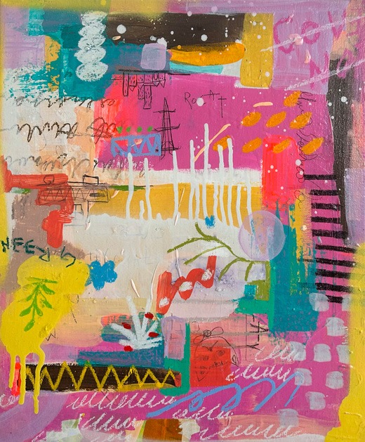 Happy · Mixed Media on Canvas · 45.5 x 37.9cm · 2023 · 우세희 · Woo Sehui · (이미지 출처 = 덴아트 갤러리) · (Source = Denartgallery)