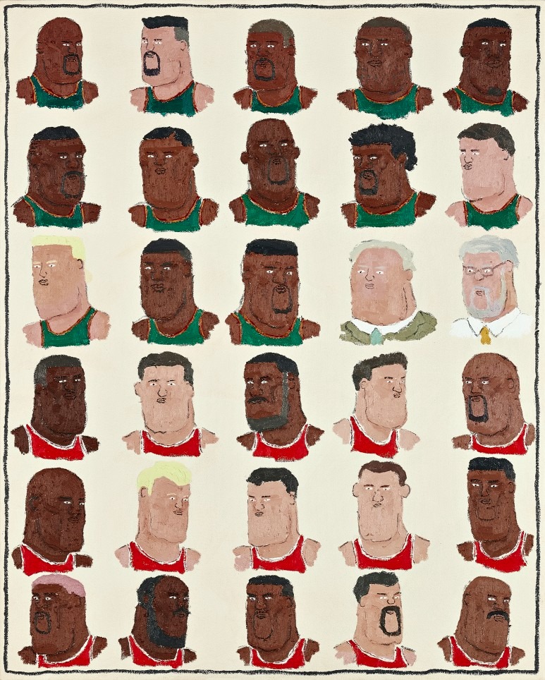 The ballers in 95-96 · Oil on canvas · 91x73cm · 2032 · The ballers in 95-96 · Oil on canvas · 신형석 · Shin Hyeongseok · (이미지 출처 = 클램프 갤러리) · (Image Source = klamp gallery)