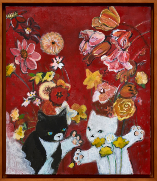 꽃냥이 · 52.5x45.4cm · 유소정 · YUZA · (이미지 제공 = 리갤러리) · (Source = lee Gallery)