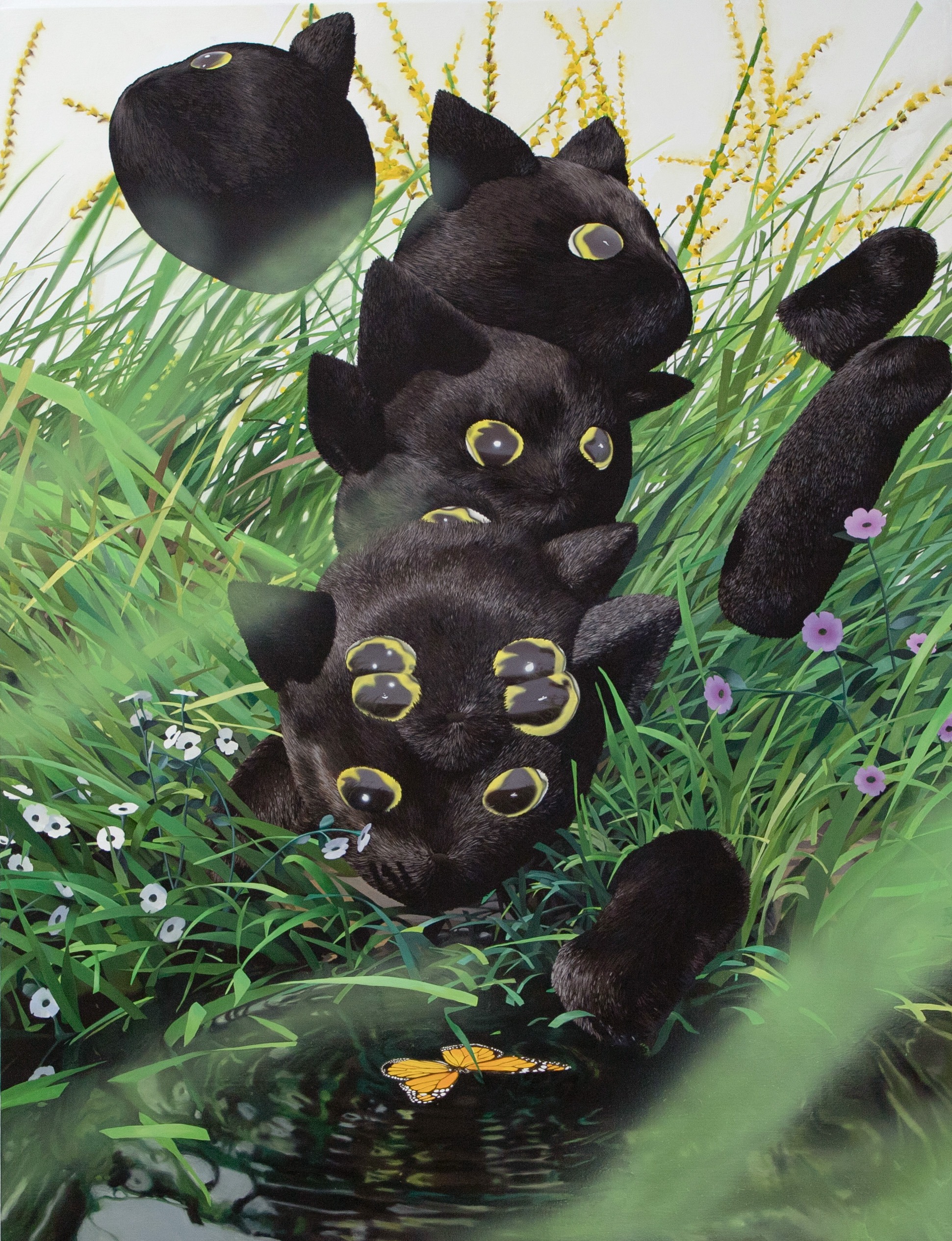 네오 캣 · Acrylic and oil on canvas · 116.8×91cm · 2023 · 조효리 · Cho Hyori · (이미지 제공 = 일민미술관) · (Source = ILMIN Museun of Art)
