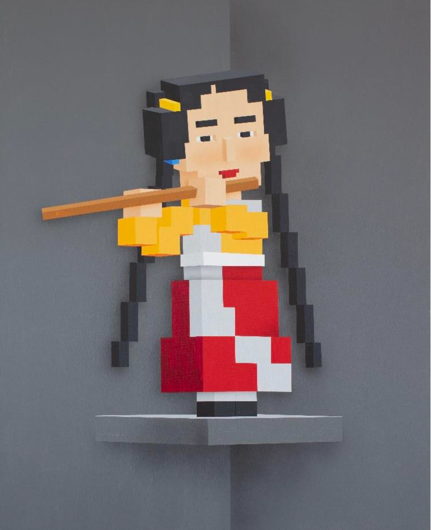 Nay Player · Acrylic on canvas · 135x110cm · 2023 · Nay Player · Acrylic on canvas · 세펀드 대니쉬 · Sepand Danesh · (이미지 제공 = FFF) · (Source = FFF)