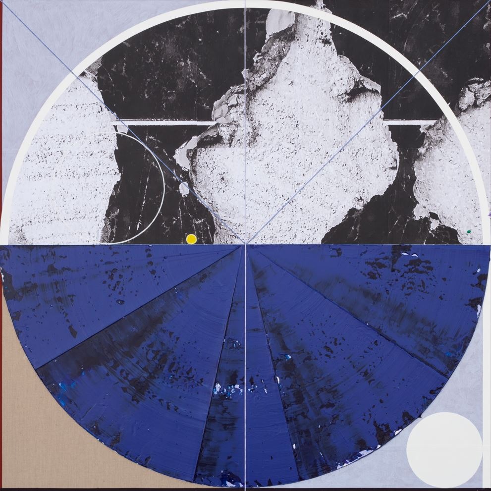 Untitled 09 · acrylic and photo collage on canvas · 91x91cm · 2023 · Untitled 09 · acrylic and photo collage on canvas · 이희준 · Lee Heejun · (이미지 제공 = 금호미술관) · (Image Source = kumhomuseum)