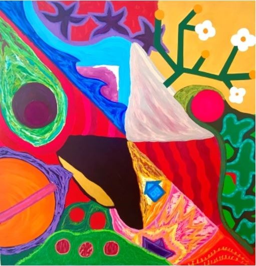 From Black hole to  White hole · Acrylic and oil pastel  on canvas · 91.0 ⅹ 91.0 cm · From Black hole to  White hole · Acrylic and oil pastel  on canvas · 성혜 · Sunghye · (이미지 제공 = 지담갤러리) · (Image Source = jidam gallery)