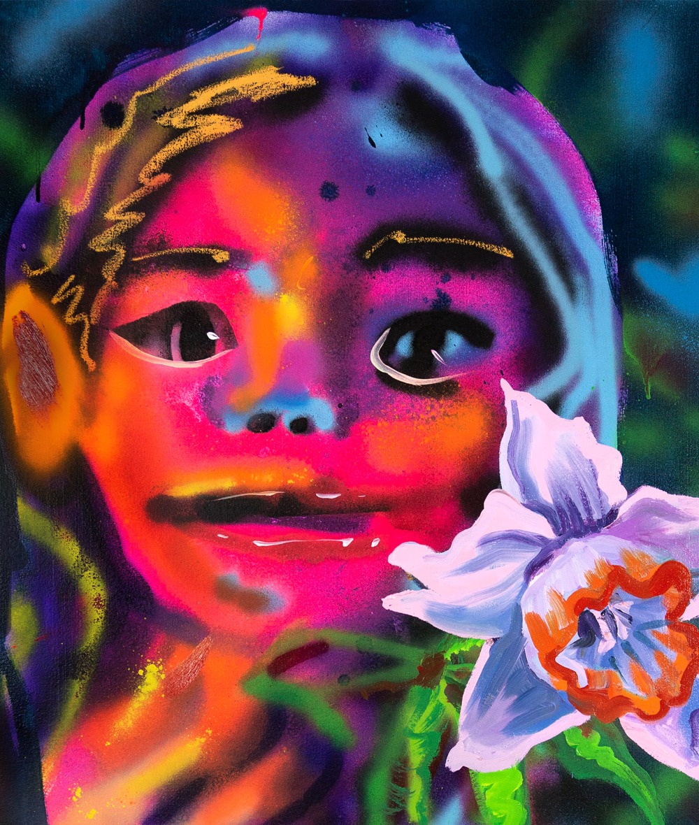 Girl with Daffodil · Oil and acrylic on canvas · 2023 · Girl with Daffodil · Oil and acrylic on canvas · Natalie Westbrook · Natalie Westbrook · (이미지 출처 = 에브리데이몬데이) · (Source = EM Gallery)