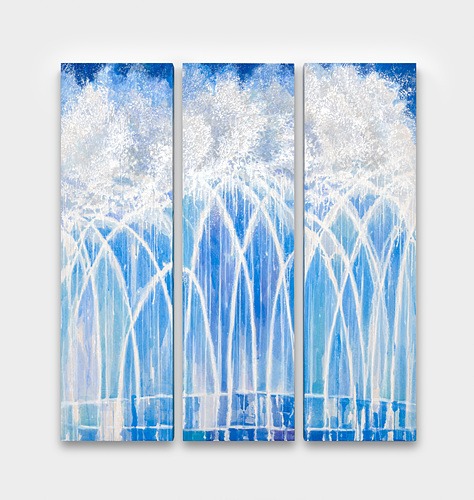 부유하는 물덩이 #91 · 만발_순지에 채색 · 135×126cm · 2023 · 박소현 · Park Sohyun · (이미지 제공 = 한원미술관) · (Source = Hanwon Museum of  Art)