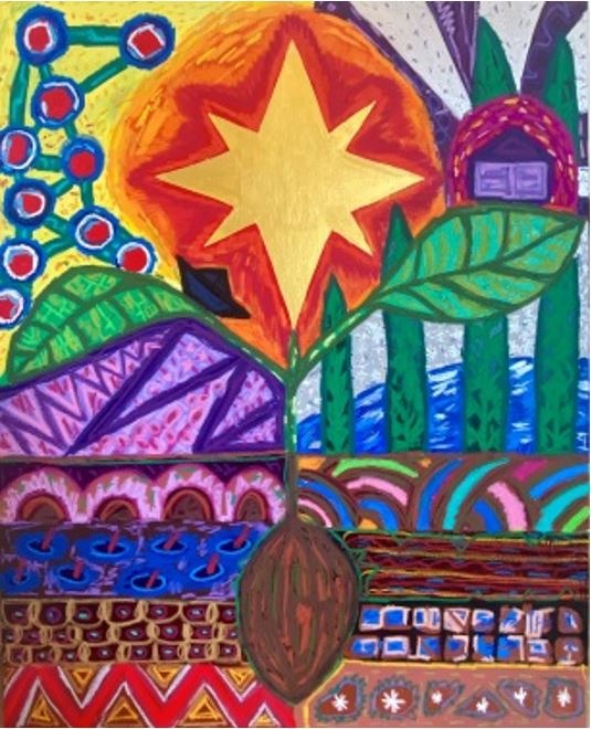 Birth of a Star · Acrylic and oil pastel on canvas · 90.9 x 72.7 cm · Birth of a Star · Acrylic and oil pastel on canvas · 성혜 · Sunghye · (이미지 제공 = 지담갤러리) · (Image Source = jidam gallery)