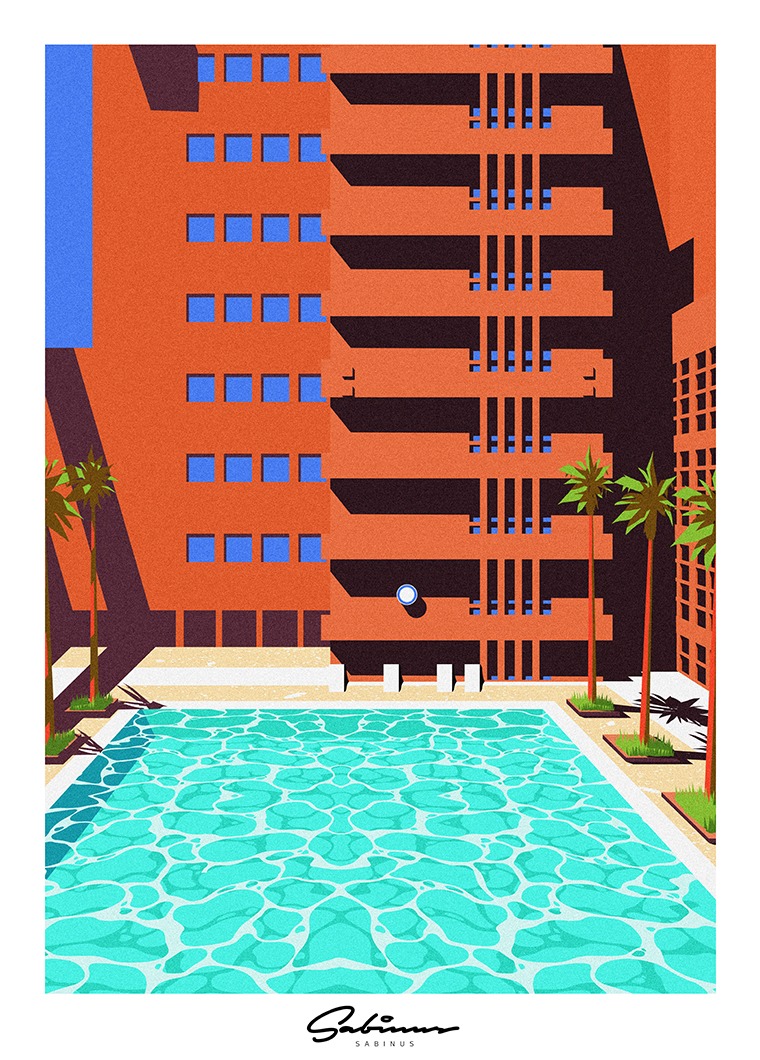 부영호텔 · print on canvas · 50x70cm · 2022 · print on canvas · 싸비노 · Sabinus · (이미지 제공 = 히피한남) · (Image Source = hippiehannam)