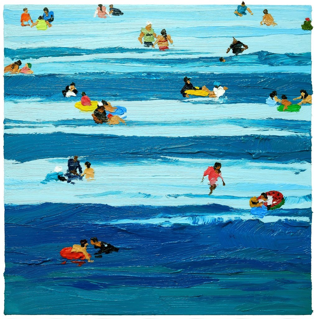Floating People · Oil on canvas · 46x46cm · 2023 · Floating People · Oil on canvas · 이상원 · Lee Sangwon · (이미지 출처 = 비트리갤러리) · (Source = B-Tree Gallery)