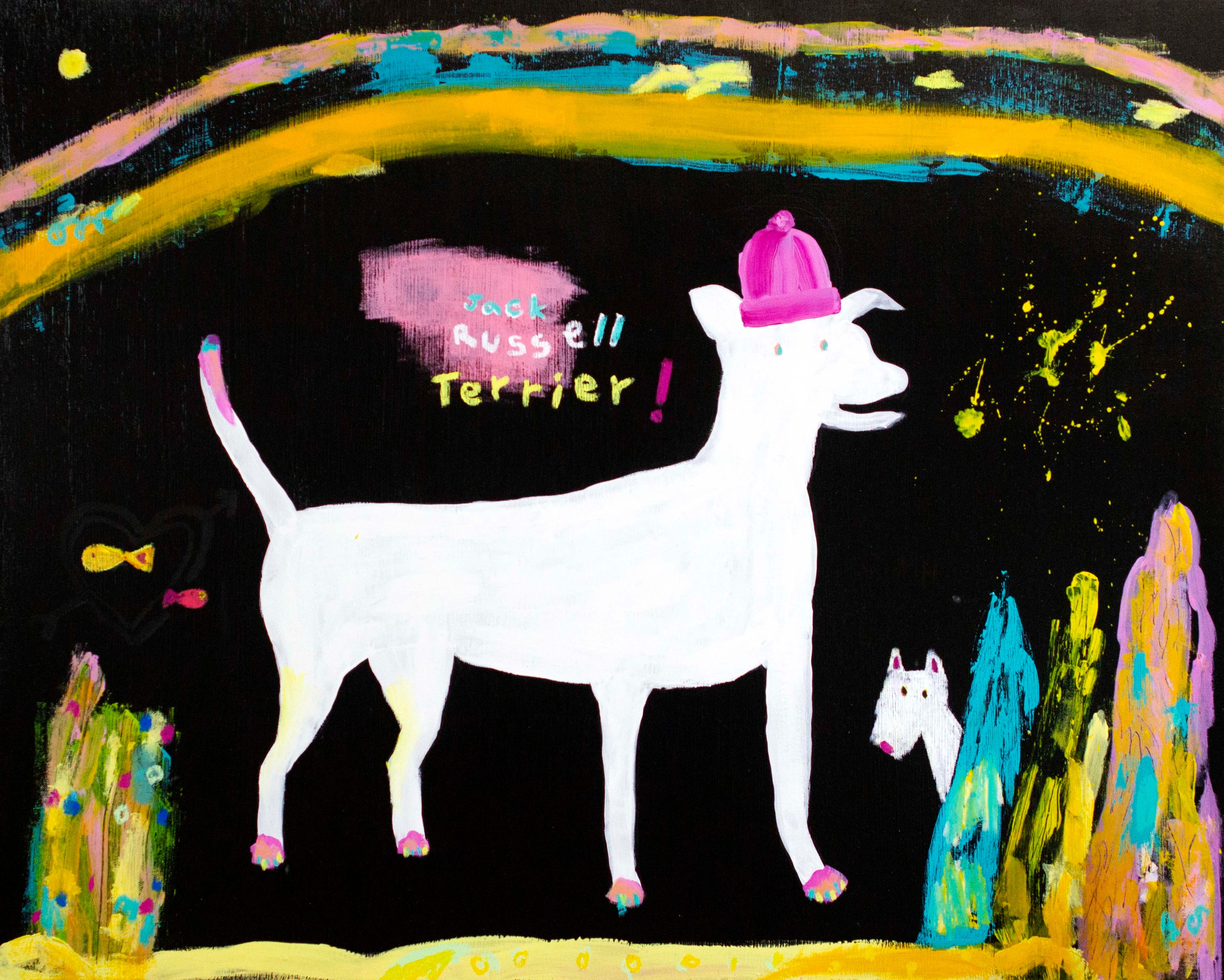 Jack Russell Terrier · acrylic & oil pastel & marker on canvas · 90.9x72.7cm · 2022 · Jack Russell Terrier · acrylic & oil pastel & marker on canvas · 원희수 · Won Heesu · (이미지 출처 = 작가 제공) · (Source = Won Heesu)