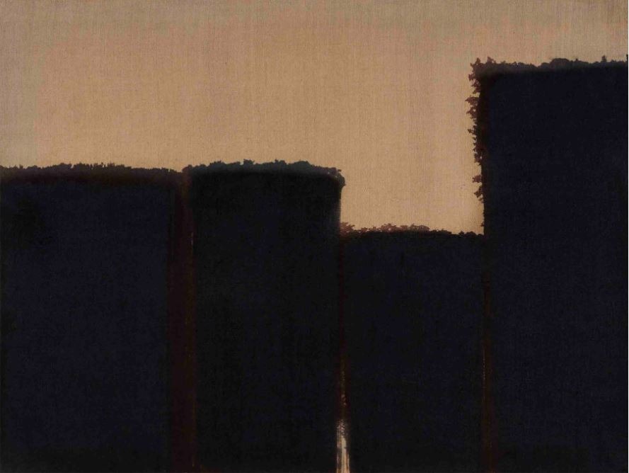 Burnt Umber & Ultramarine · Oil on linen · 97.3 x 130.5 cm · 1990 · Burnt Umber & Ultramarine · Oil on linen · 윤형근 · Yun Hyong-keun · (이미지 출처 = pkm갤러리) · (Image Source = pkm gallery)