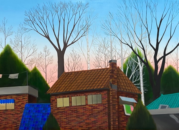 계동 외갓집 · oil on canvas · 116.6 x 80.2 cm · 2019 · Gaedong · oil on canvas · 임진실 · Lim Jinsil · Courtesy of Lim Jin Sil Artist Studio (이미지 제공 = 비비안초이 갤러리) · Courtesy of Lim Jin Sil Artist Studio (Source = Vivianchoi Gallery)