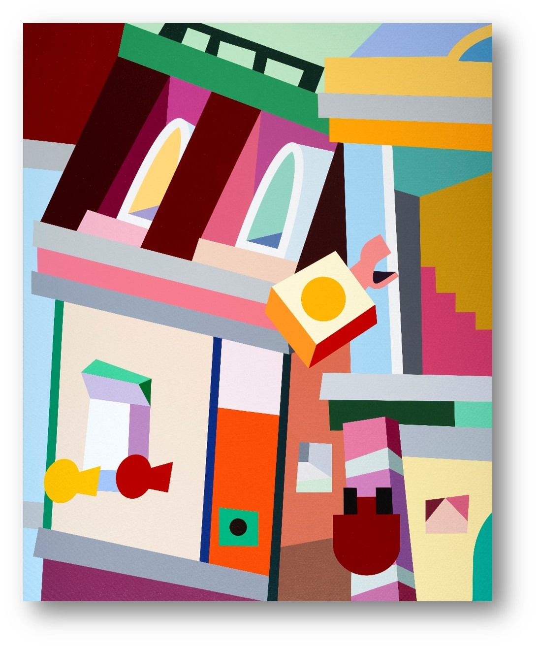 Legoscape(-ing) 2.5 · acrylic on linen · 200x162cm · 2023 · Legoscape(-ing) 2.5 · acrylic on linen · 젠 박 · Jen PAK · (이미지 제공 = 공근혜갤러리) · (Image Source = konggallery)