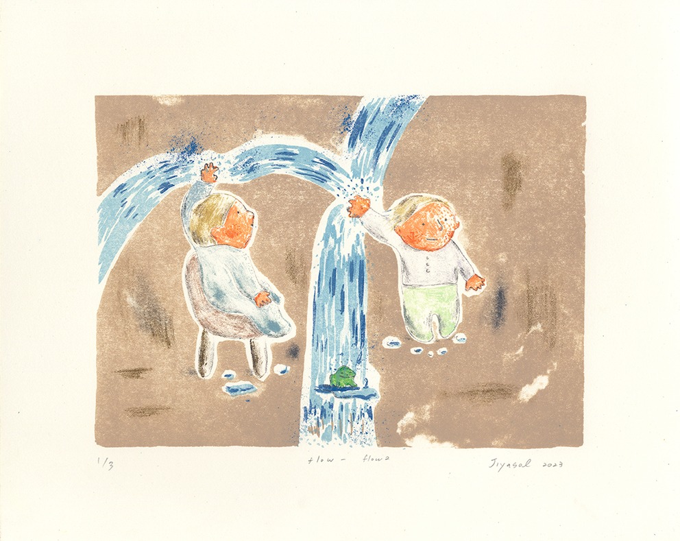 flow- flow2 · 석판화 · 28 x 35 cm · 2023 · flow- flow2 · Lithograph · 지야솔 · Jiyasol · (출처 = 페이지룸8) · (Source = pageroom8)