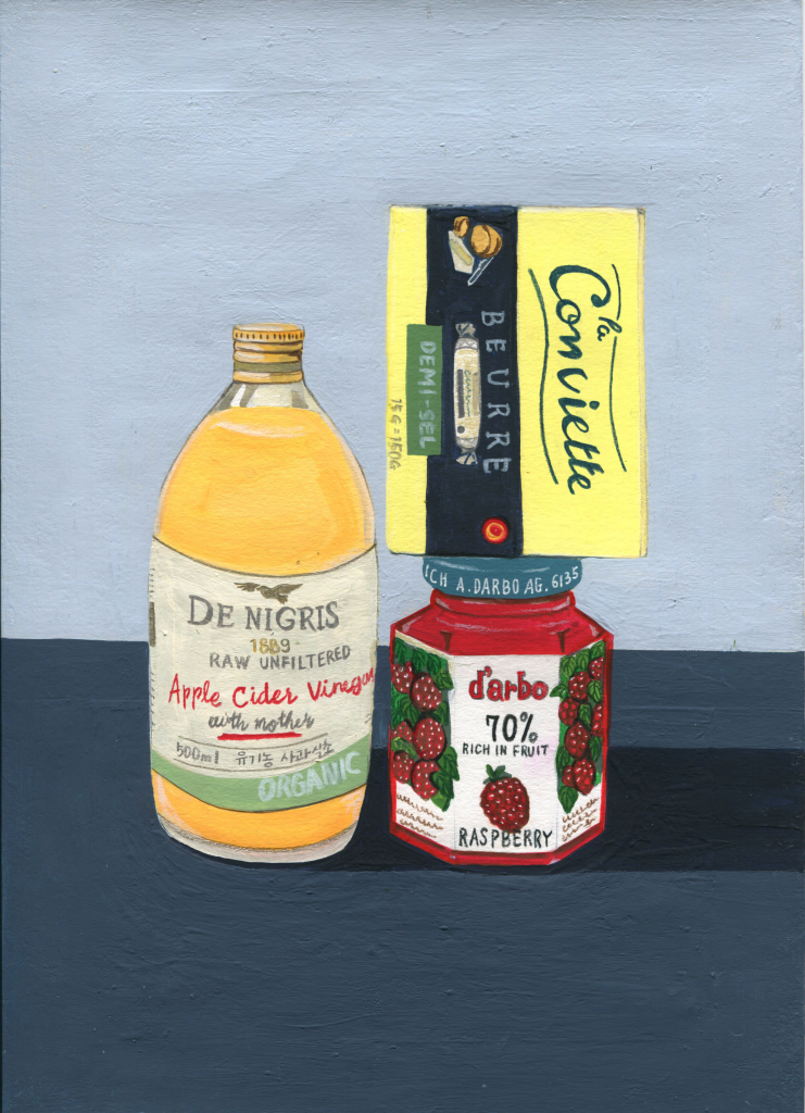 Still life · gouache and colored pencil on paper · 210x297mm · 2023 · Still life · gouache and colored pencil on paper · 박인선 · Park Inseon · (이미지 출처 = 레이블갤러리) · (Image Source = label gallery)
