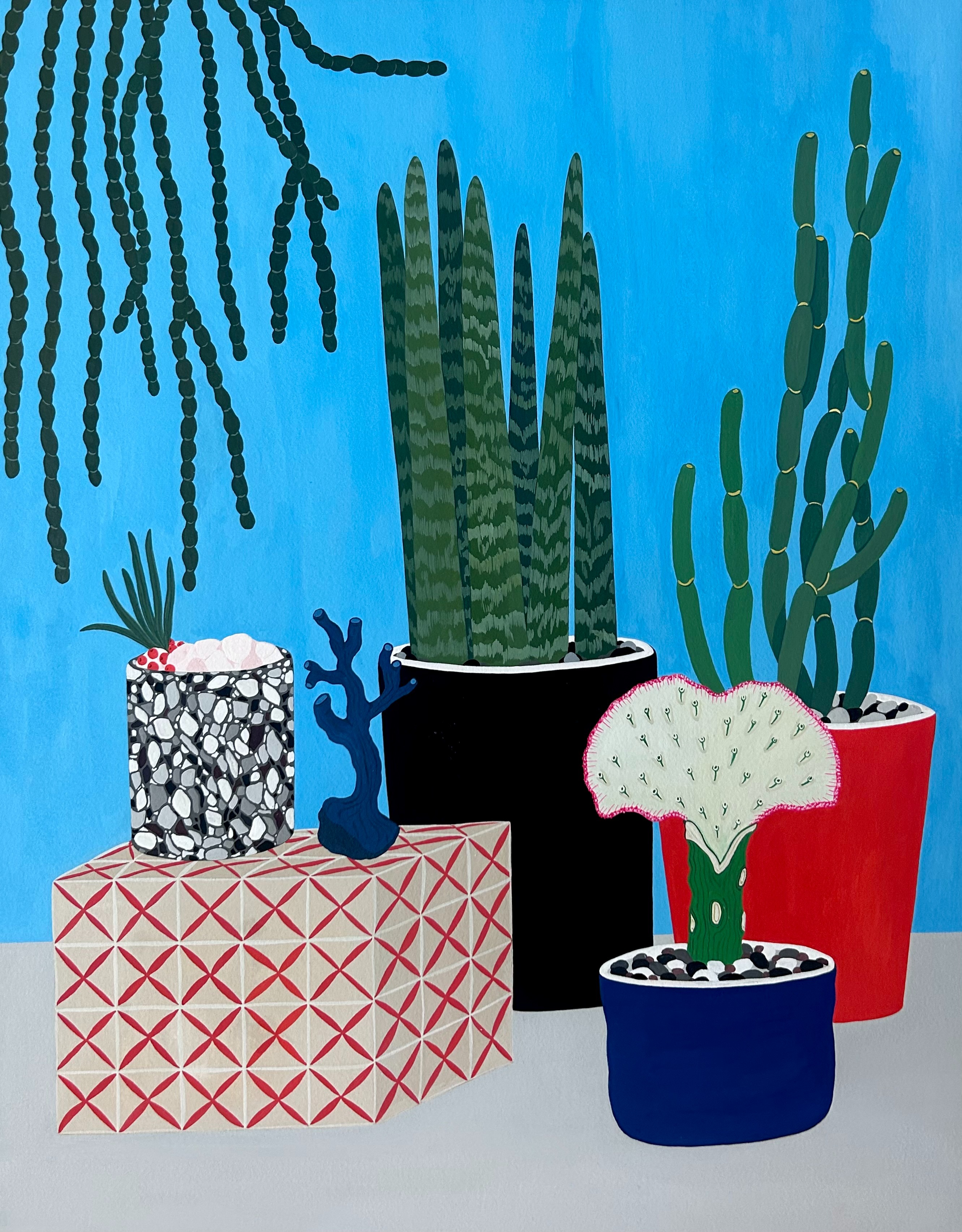 Waoak · Gouache on arches paper mounted on wooden panel · 53x41cm · 2023 · Waoak · Gouache on arches paper mounted on wooden panel · 로지박 · Rosie Park · Courtesy of Rosie Park Studio (이미지 제공 = 비비안초이 갤러리) · Courtesy of Rosie Park Studio (Source = Vivianchoi Gallery)