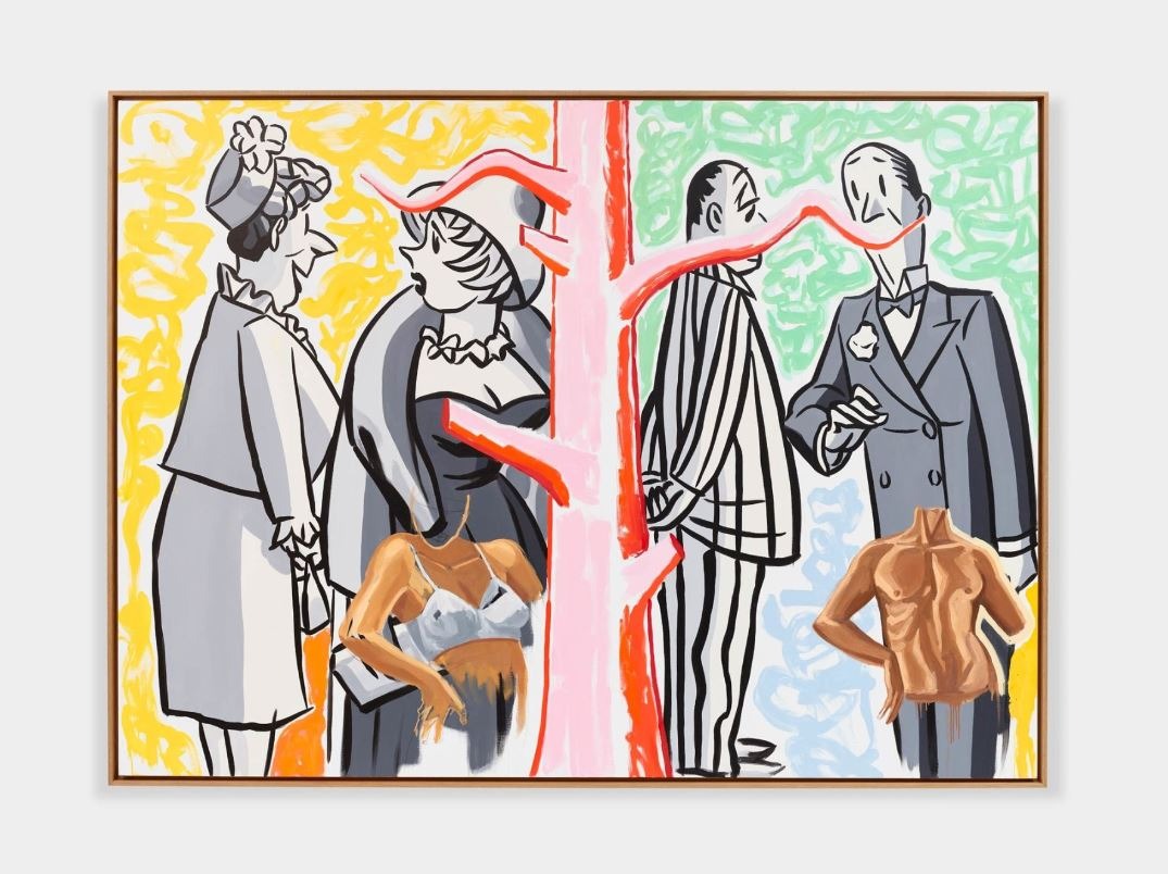 Tree of Life, Gender Roles · Oil on linen · 182.9 x 248.9 x 3.8 cm · 2023 · Tree of Life, Gender Roles · Oil on linen · 데이비드 살레 · David Salle · (이미지 출처 = 리만머핀) · (Image Source = lehmannmaupin)