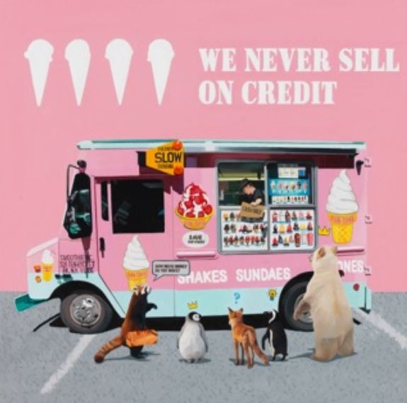 Cash Only · Oil on canvas · 53.0x53.0cm · 2023 · Cash Only · Oil on canvas · 정성준 · Jeong Seongjoon · (이미지 출처 = 아뜰리에 아키) · (Image Source = atelier aki)