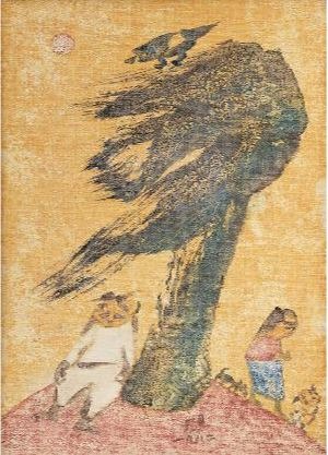 나무와 가족 · 캔버스에 유화 물감 · 28x19.8cm · 1982 · 장욱진 · Chang Ucchin · (이미지 출처 = 국립현대미술관) · (Image Source = MMCA)