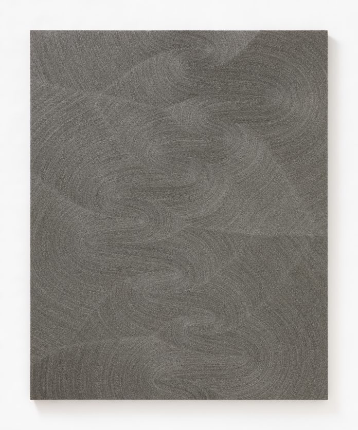 Resonance: microscopic 02-01 · paper yarn · 130ⅹ162ⅹ4cm · 2023 · Resonance: microscopic 02-01 · paper yarn · 조원아 · Cho Wona · (이미지 출처 = 비트리갤러리) · (Image Source = b-treegallery)