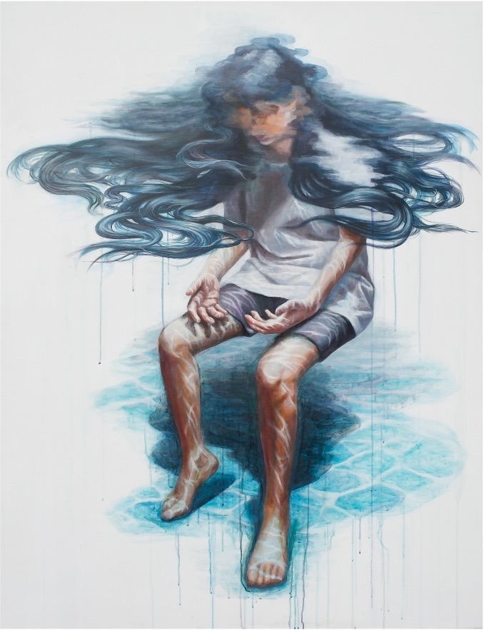 바라보는 수면 · 캔버스에 아크릴 · 145x112cm · 2019 · 채다온 · (이미지 제공 = 아트포랩) · (Image Source = artforlab)