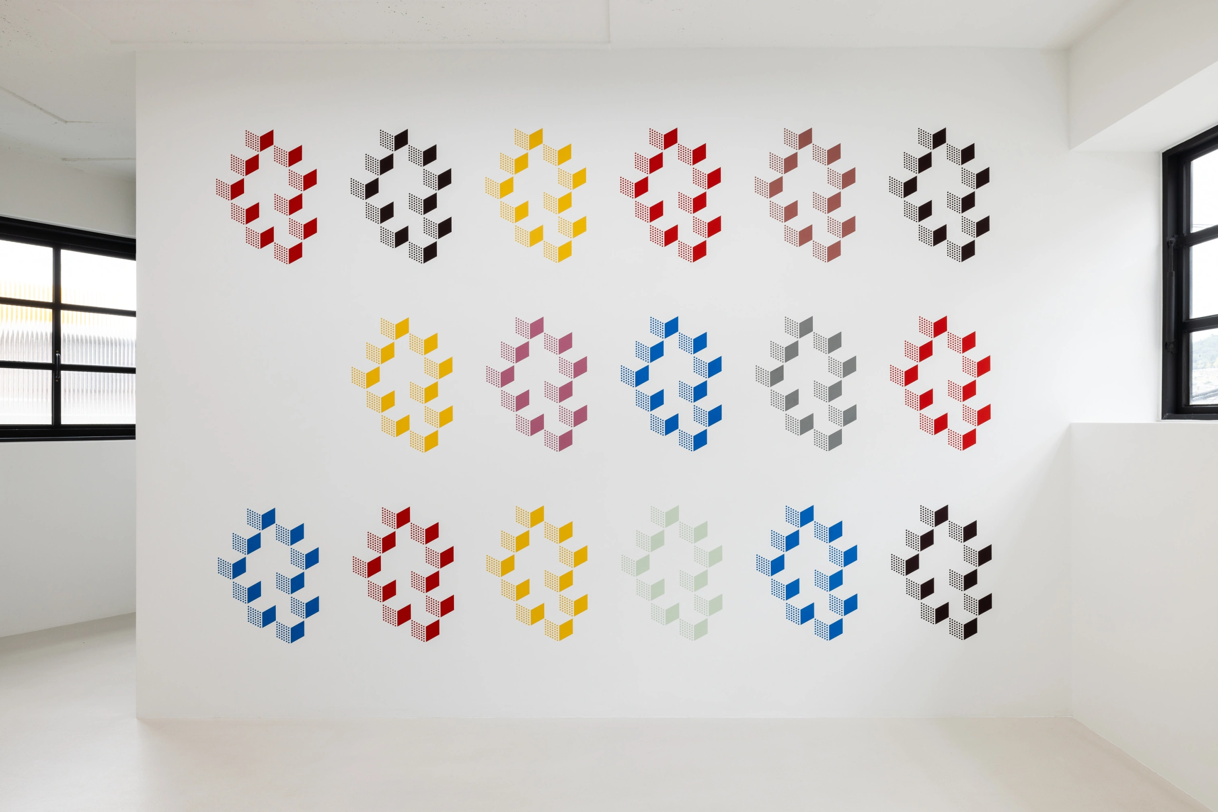 Multi Waisted Zero Seoul · wall painting · dimensions variable · 2023 · Multi Waisted Zero Seoul · wall painting · 안젤라 블록 · Angela Bullock · (출처 = 에스더쉬퍼) · (Source = Esther Schipper)