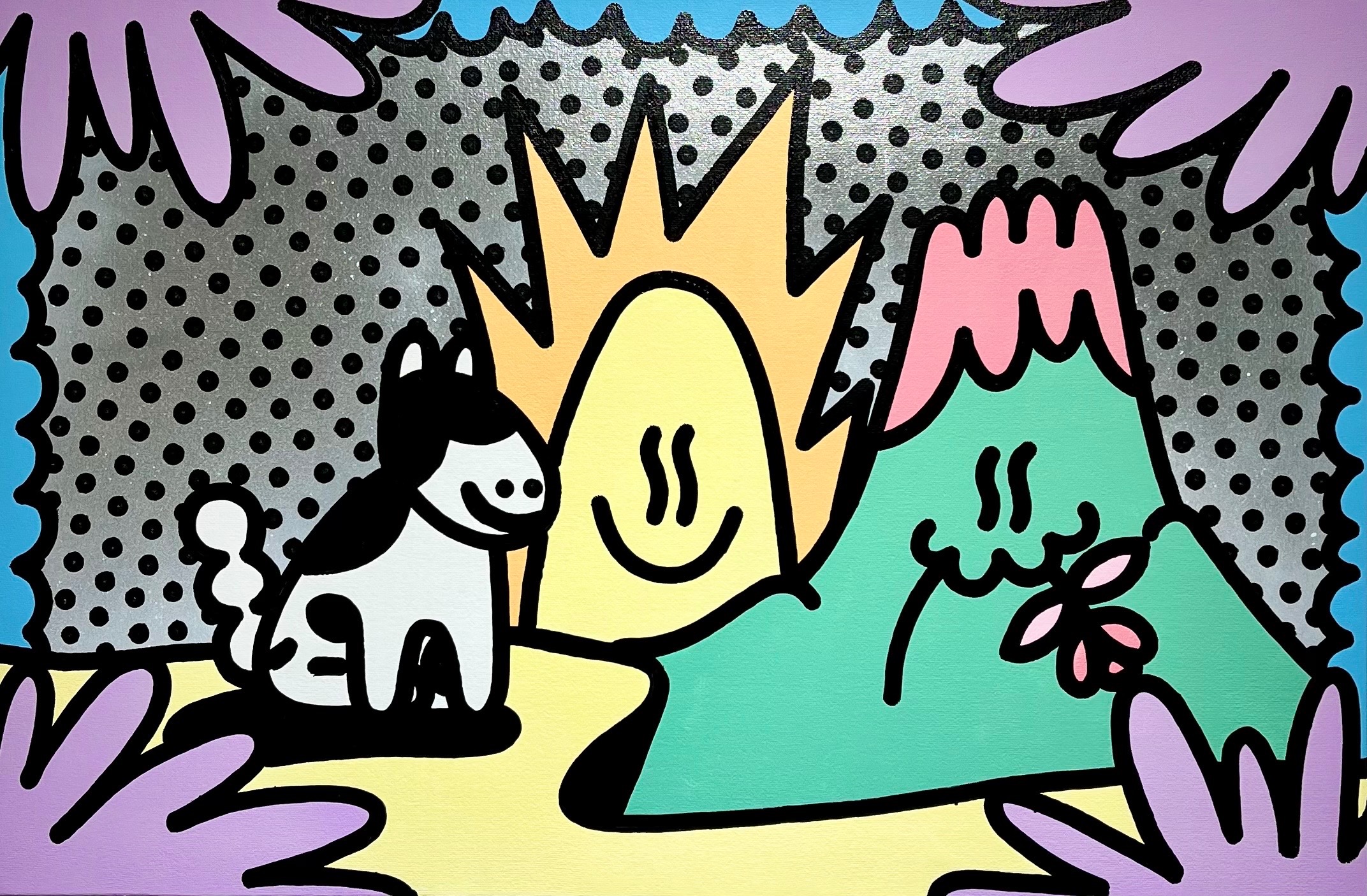 You the Smile Club · Acrylic on canvas · 61x91 cm · 2023 · You the Smile Club · Acrylic on canvas · Yok · Yok · (출처 = FFF) · (Source = FFF)