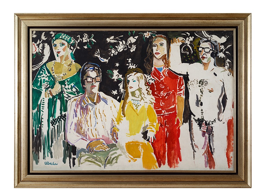 베이루트 그룹 · 캔버스에 유채 · 96×138.5cm · 1972 · Beirut Group · Oil on canvas · 아민 엘 바샤 · Amine El Bacha · 달룰 예술 재단, ©달룰 예술 재단 & 아민 엘 바샤 재단 · ©Dalloul Art Foundation & Amine El Bacha Foundation