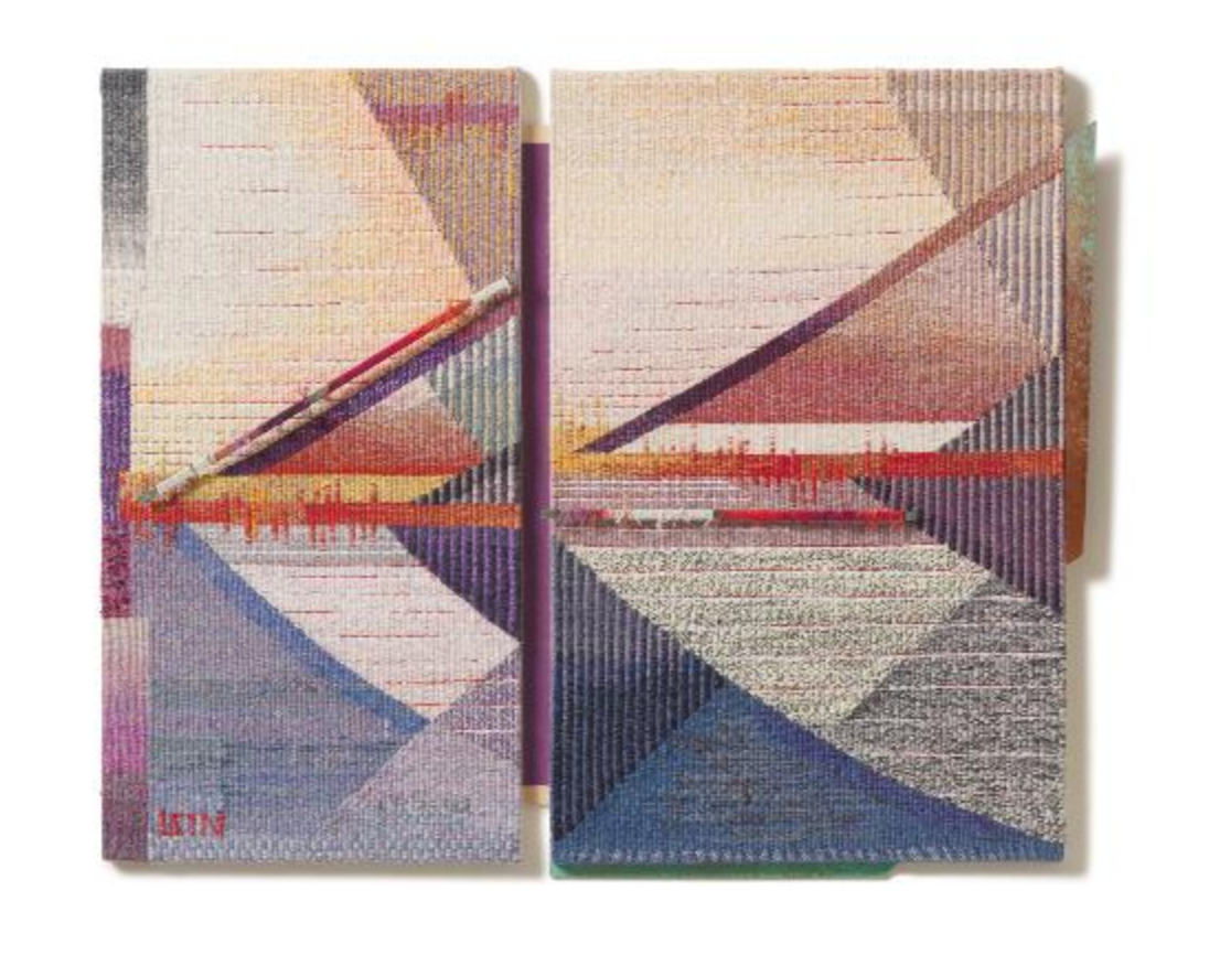 지평을 열며 · 모사, 금속, 나무; 태피스트리 · 73x93 cm · 2005 · Open the Horizon · Wool thread, metal and wood; tapestry · 이신자 · Lee ShinJa · (출처 = 국립현대미술관) · (Source = MMCA)