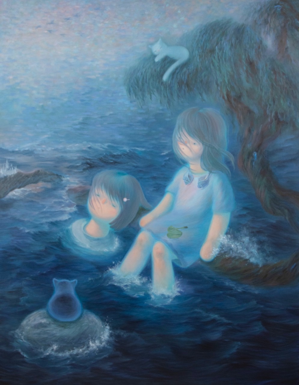 기러기의 비행 · oil on canvas · 145x112cm · 2023 · 김슬기 · (출처 = 갤러리 센텐스)