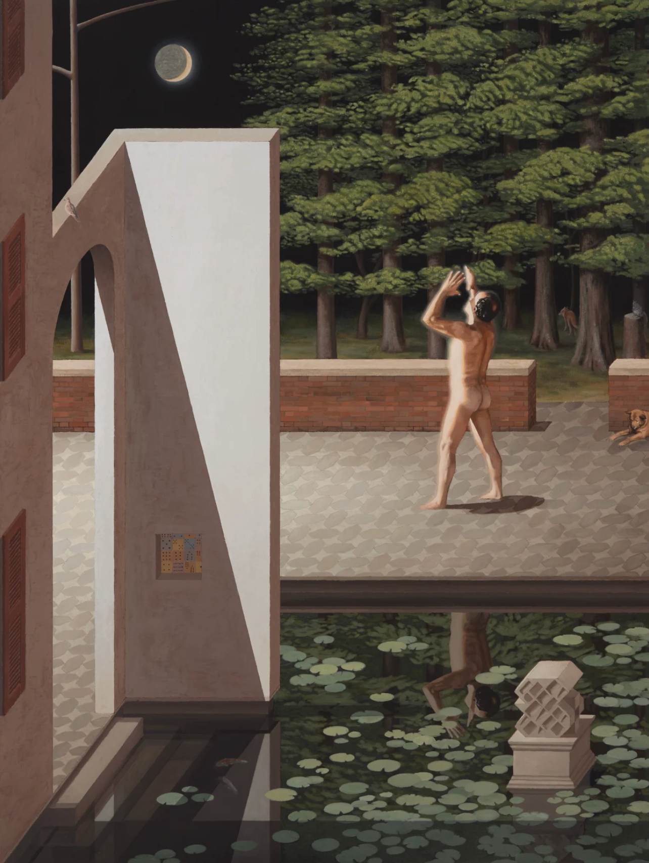 FIGURE WITH LAVAUR (AFTER RZ) · oil tempera on linen · 200x150 cm · 2023 · FIGURE WITH LAVAUR (AFTER RZ) · oil tempera on linen · 크리스찬 히다카 · Christian Hidaka · (출처 = 갤러리 바톤) · (Source = Gallery Baton)
