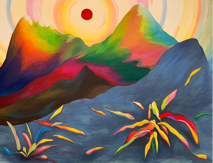 해와바람, 그리고 폭죽처럼 단내를 퍼뜨리는 · gouache on canvas · 150x194cm · The Sun, Wind, and Firecrackers Spreading Sweetness · gouache on canvas · 최가효 · Choe Gahyo · (이미지 출처 = 갤러리자유) · (Image Source = galleryjayu)