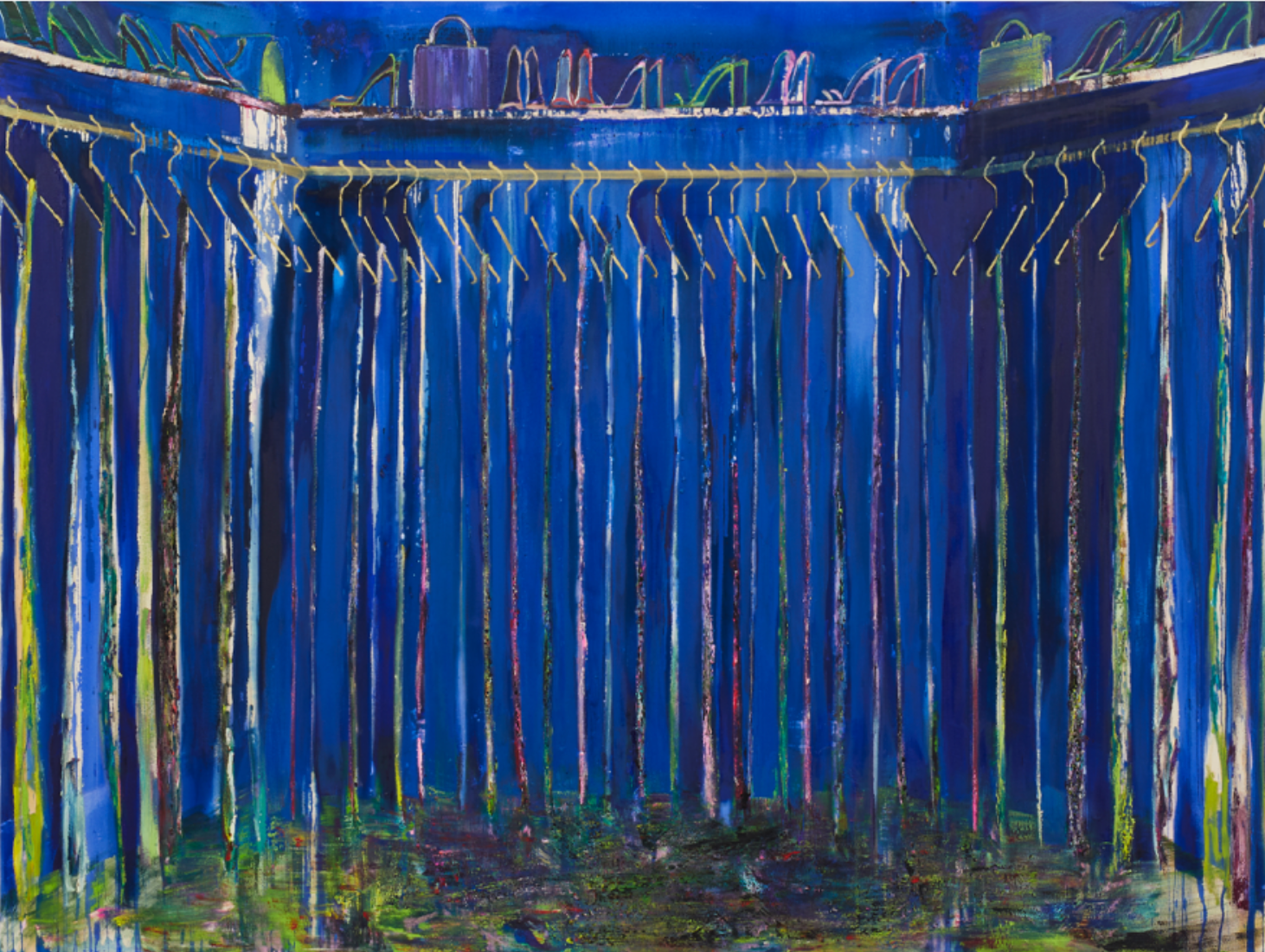 Royal Blue Closet · acrylic and oil on canvas · 218x291cm · 2016 · Royal Blue Closet · acrylic and oil on canvas · 미도리 사토 · Midori Sato · (출처 = 가나아트) · (Source = Gana Art)